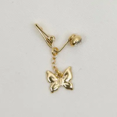 Painted Lady - Gold Butterflies of Summer Non-Piercing Belly Ring