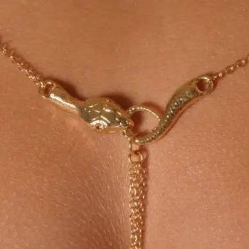 Pakhet - Women's Serpent Waist Chain in Gold