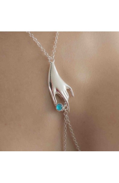 Parvati - Breast Chain With Non-Piercing Nipple Rings in Silver