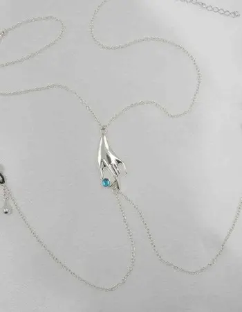 Parvati - Breast Chain With Non-Piercing Nipple Rings in Silver