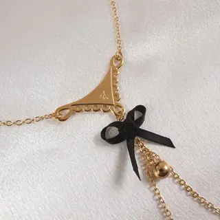 Persuasion - Empire Style Gold Necklace with Non-Piercing Nipple Rings