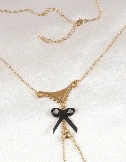 Persuasion - Empire Style Gold Necklace with Non-Piercing Nipple Rings