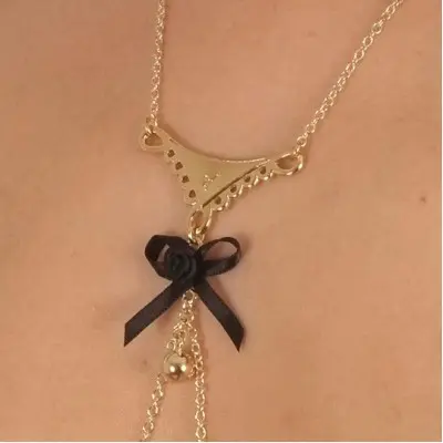 Persuasion - Empire Style Gold Necklace with Non-Piercing Nipple Rings