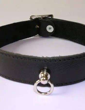 Plain Leather 1 inch (2 1/2 cm) Wide Collar