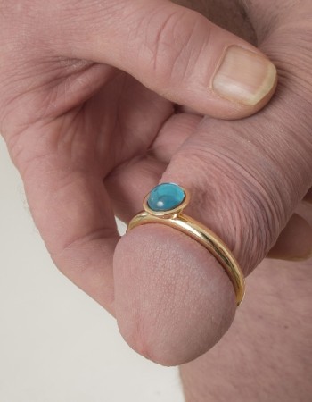 Power Player - Men's Gold Penis Band with Jewel