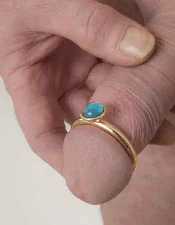 Power Player - Men's Gold Penis Band with Jewel