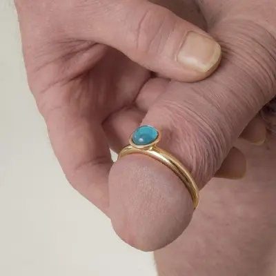 Power Player - Men's Gold Penis Band with Jewel
