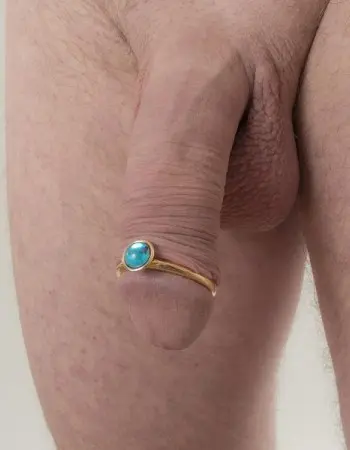Power Player - Men's Gold Penis Band with Jewel