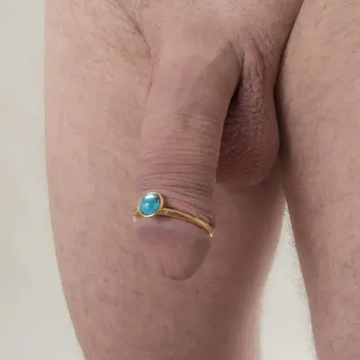 Power Player - Men's Gold Penis Band with Jewel
