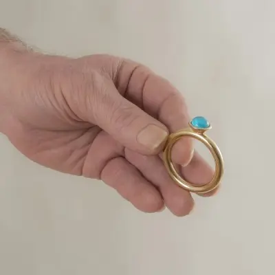 Power Player - Men's Gold Penis Band with Jewel