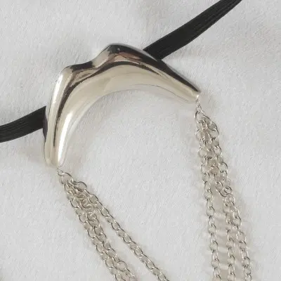 Pro Set - Men's Gold Kiss Waistband G String Penis Chain Bracelet with Pendant in Silver