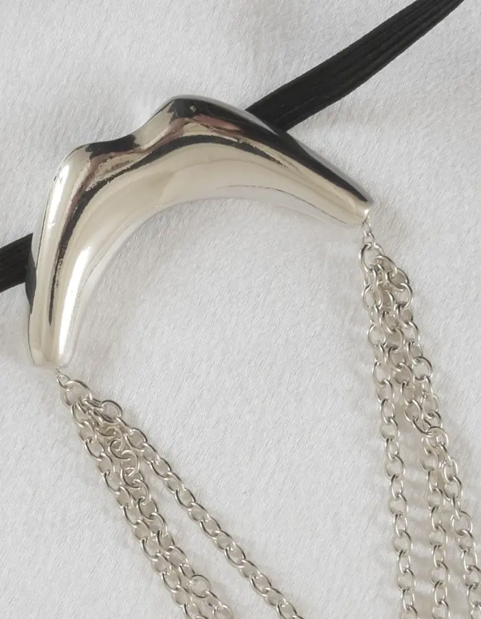 Pro Set - Men's Gold Kiss Waistband G String Penis Chain Bracelet with Pendant in Silver