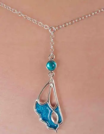 Prola Beauty - Silver Waist Jewelry with Blue Enamel Butterfly Charm