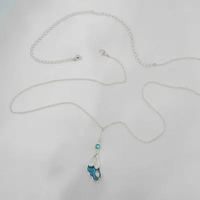 Prola Beauty - Silver Waist Jewelry with Blue Enamel Butterfly Charm