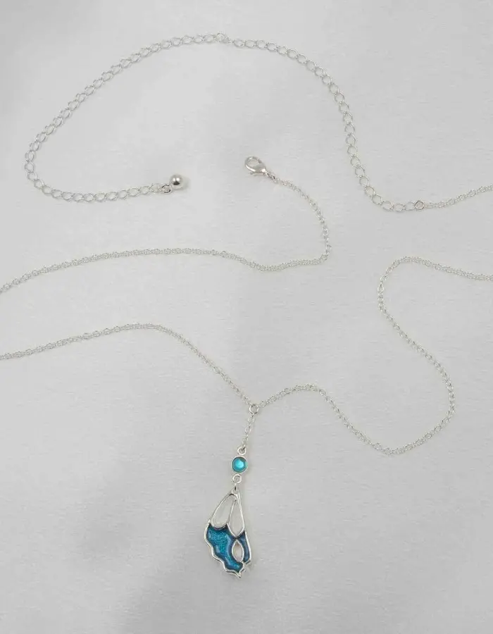 Prola Beauty - Silver Waist Jewelry with Blue Enamel Butterfly Charm