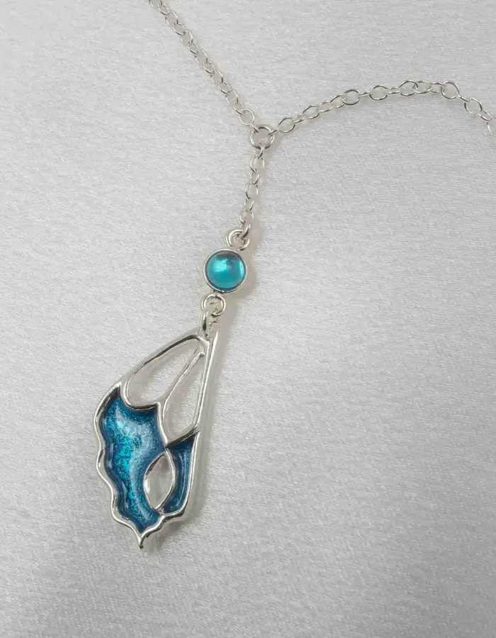 Prola Beauty - Silver Waist Jewelry with Blue Enamel Butterfly Charm