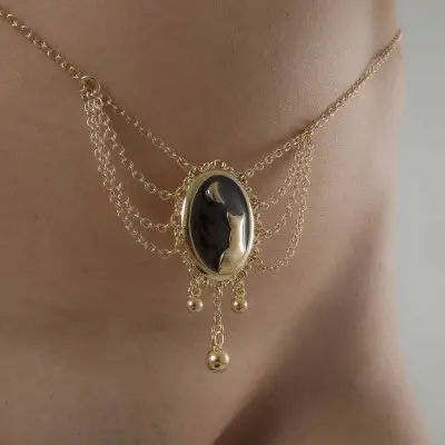 Promises in the Dark - Gold Moonlight Cameo Waist Chain