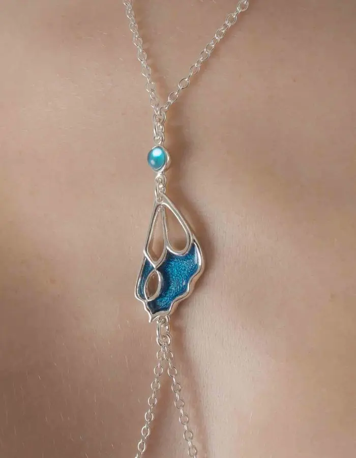 Psyche - Butterfly Wing Necklace With Nipple Rings