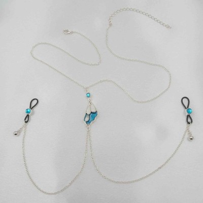 Psyche - Butterfly Wing Necklace With Nipple Rings
