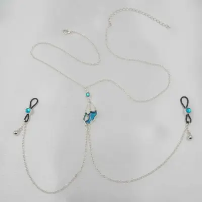 Psyche - Butterfly Wing Necklace With Nipple Rings