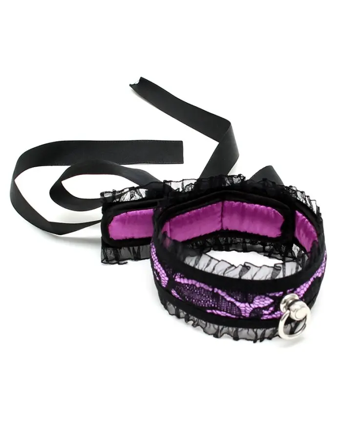 Purple Satin Lace Collar