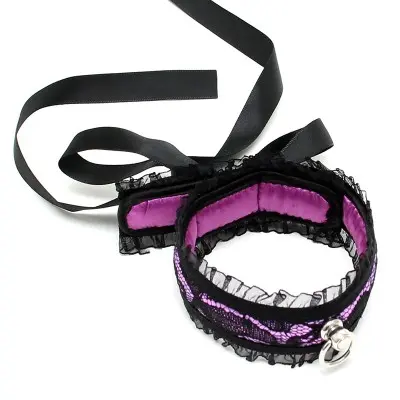 Purple Satin Lace Collar