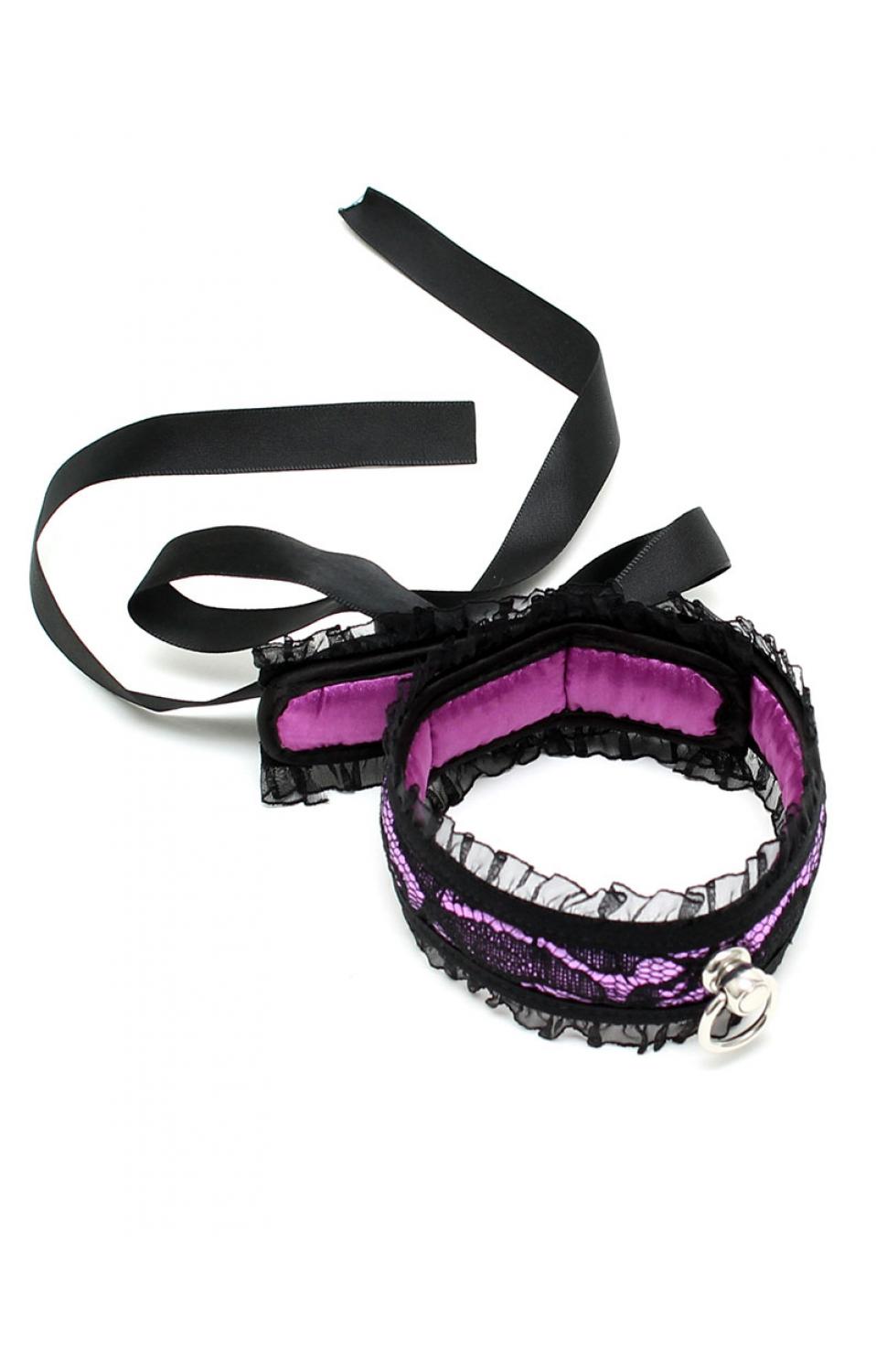 Purple Satin Lace Collar