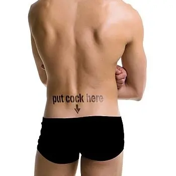 Put Cock Here Temporary Tattoo Pack of Four