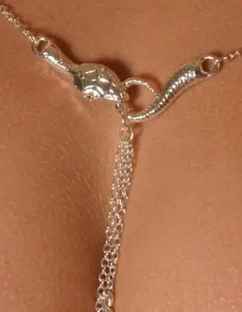 Qetesh - Women's Serpent Waist Chain in Silver