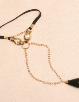 Quetzalcoatl - Serpent Penis Chain in Gold with Colored Pendant and Elastic Band
