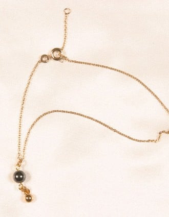 Radharani - Gold and Hematite Ankle/Wrist Chain