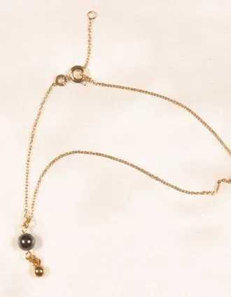 Radharani - Gold and Hematite Ankle/Wrist Chain