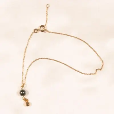 Radharani - Gold and Hematite Ankle/Wrist Chain