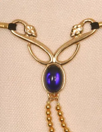 Raet - Women's Serpent Waist Band with Blue Gem in Gold