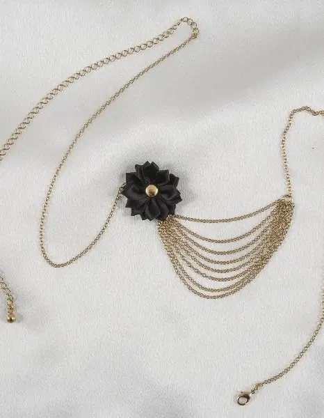 Rain - Gold Waist Chain With Bow and Draping Chains