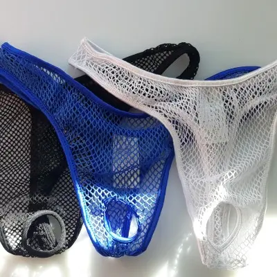 Ram Tough - Fishnet Thong with Penis and Scrotum Hole