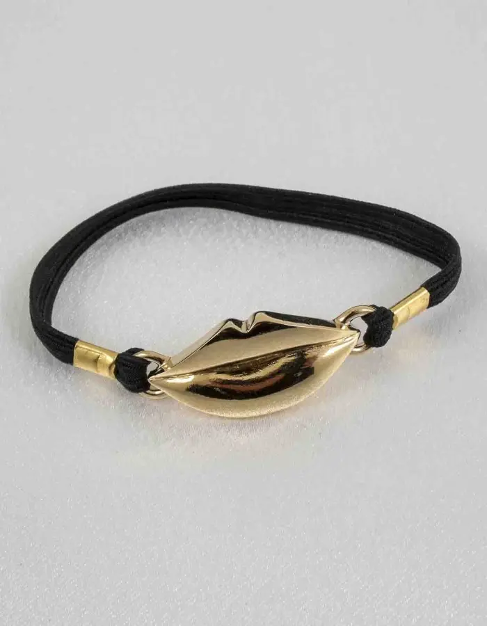 Ready for It? - Penis Bracelet with Gold Marilyn Lips