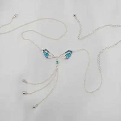 Real Friends - Silver Butterfly Pendant Waist Chain