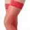 Red Fishnet Lace Thigh High Stockings