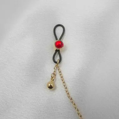 Red Lacewing - 24 Carat Gold Breast Chain and Nipple Ring