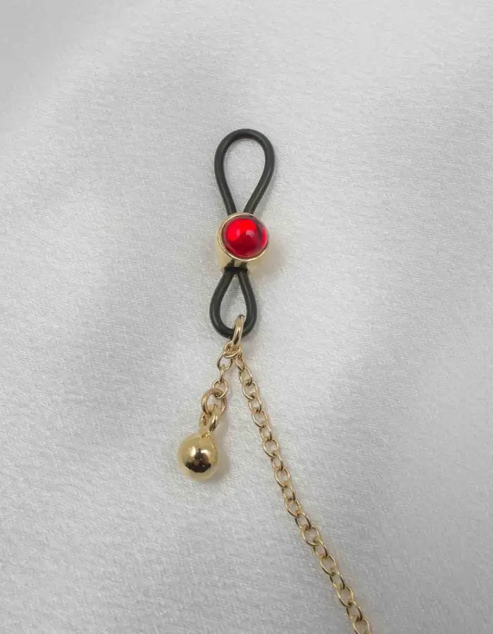Red Lacewing - 24 Carat Gold Breast Chain and Nipple Ring