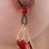 Red Lacewing - Gold Non-Piercing Nipple Jewel