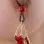 Red Lacewing - Gold Non-Piercing Nipple Jewel