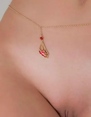 Red Lacewing - Gold Waist Chain With Butterfly Charm