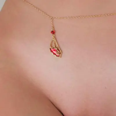 Red Lacewing - Gold Waist Chain With Butterfly Charm
