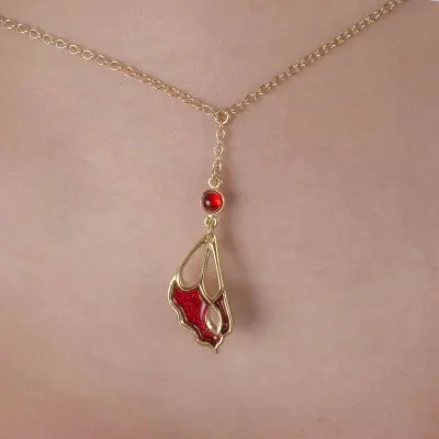 Red Lacewing - Gold Waist Chain With Butterfly Charm