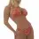 Red Python Triangle Bikini Top