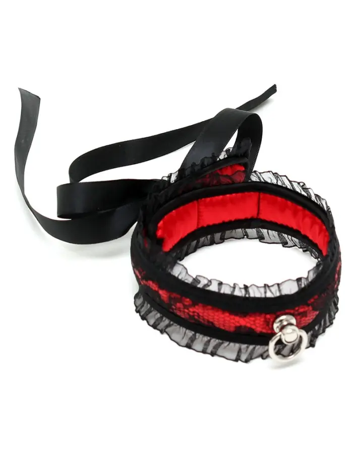 Red Satin Lace Collar