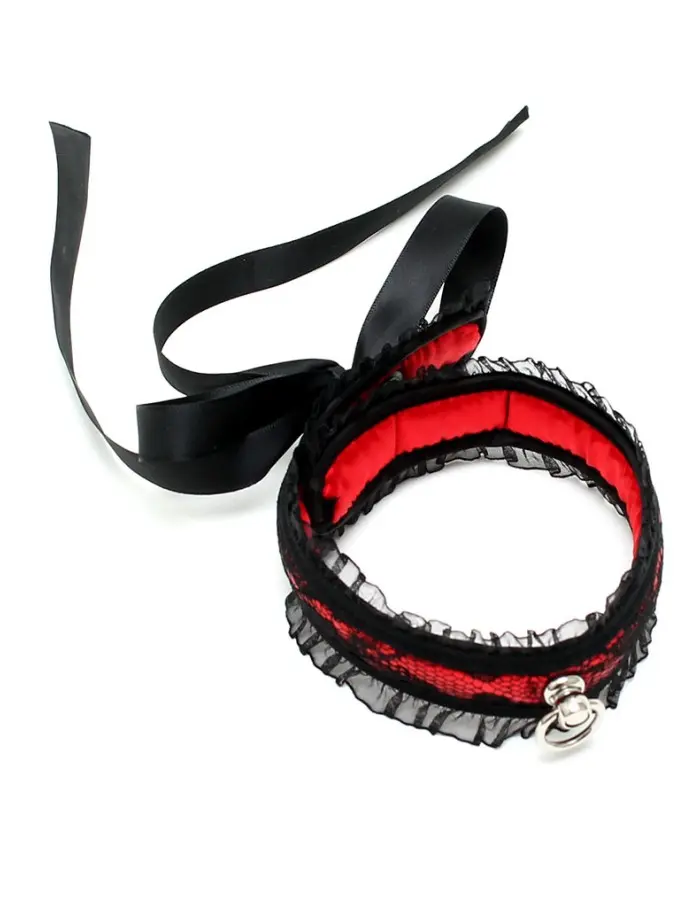 Red Satin Lace Collar