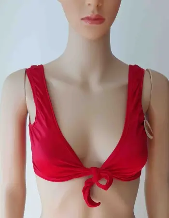 Red Tie Front Top
